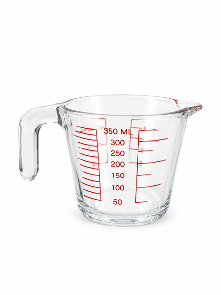 JARRA DE VIDRIO MEDIDRA 350ML TRANSPARENTE.