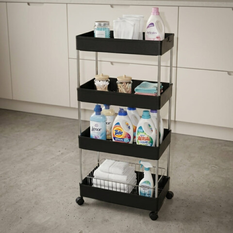 Carro Estante Organizador 4 Niveles Júpiter negro