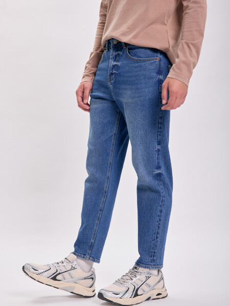 Pantalón jean slim taper Azul Medio