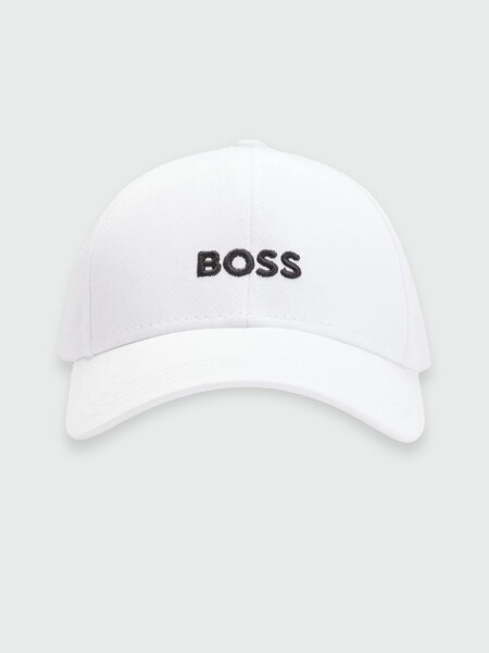 BOSS Gorra de Algodón Twill con Logo Bordado Blanco
