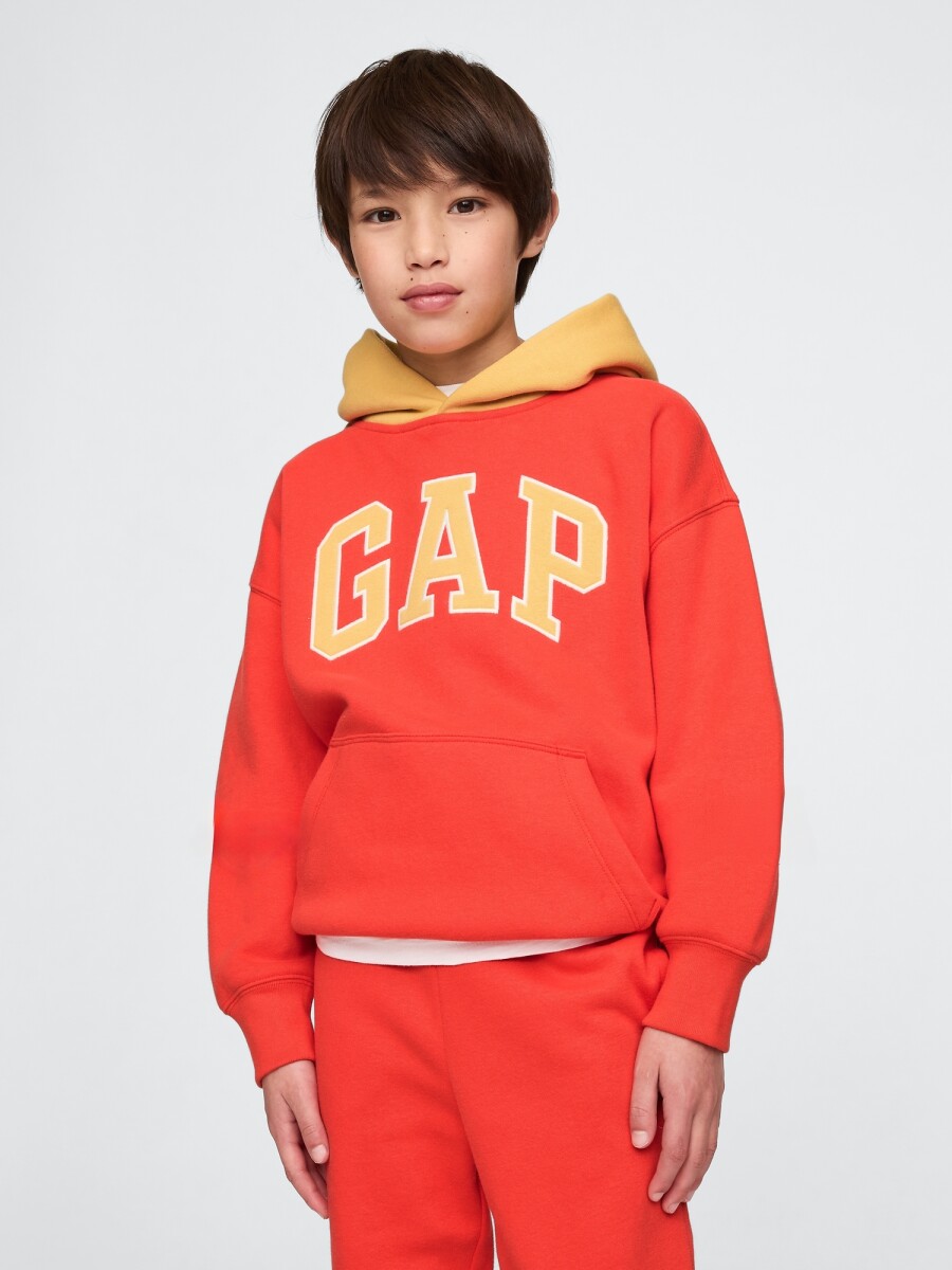 Buzo Canguro Logo Gap Niño - Hot Coral 