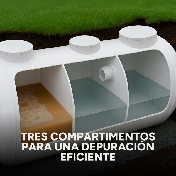 Tanque Fosa Pozo Cámara Séptica Impermeable 2500L 2.50x1 Mts Color Blanco