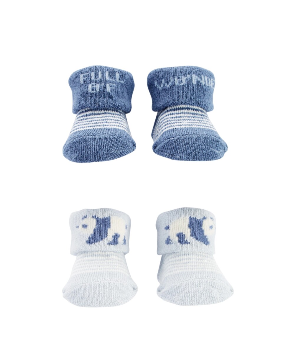 Pack x2 medias tipo escarpines CARTERS - celeste 