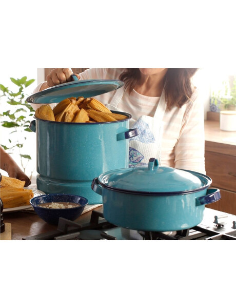 OLLA C/TAPA D30CM/7.6L AC VITRIFICADO TURQ CINSA OLLA C/TAPA D30CM/7.6L AC VITRIFICADO TURQ CINSA