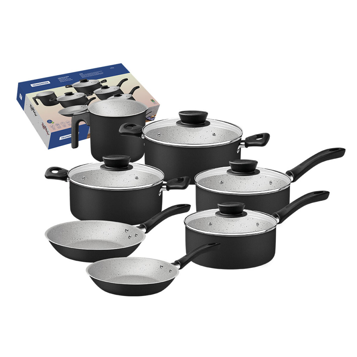 Batería de Cocina Tramontina Linz 11 Piezas - NEGRO 