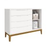 Cómoda Zapatera 4 Cajones 1 Puerta - Boom Blanco