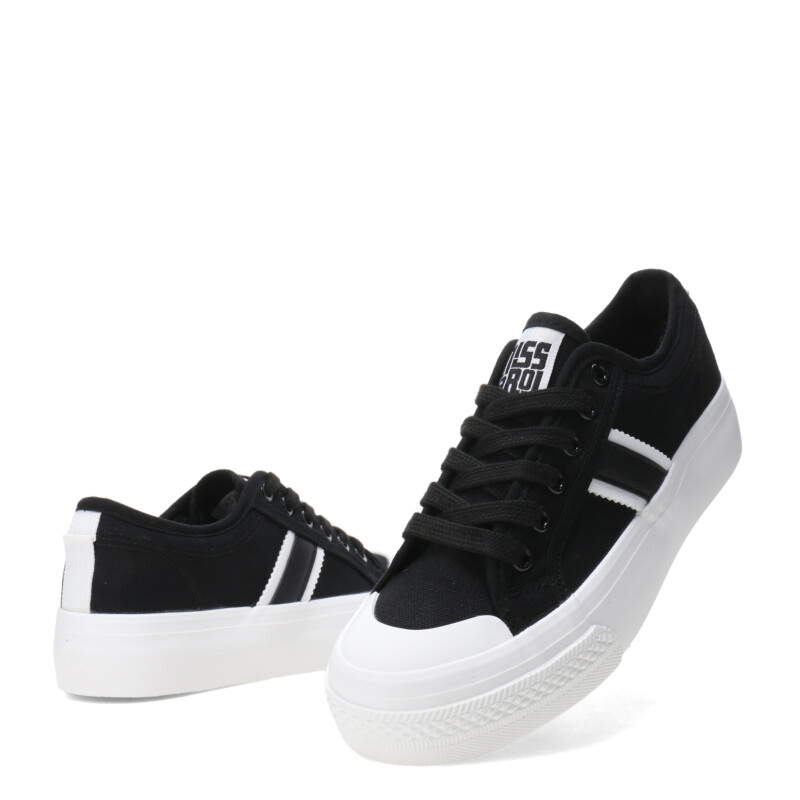 Championes MissCarol Dilon Acordonado De Lona Femenino Negro