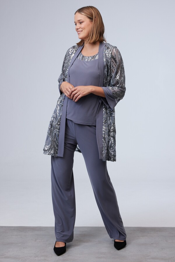 Set Blusa, Pantalón & Chaqueta GRIS OSCURO