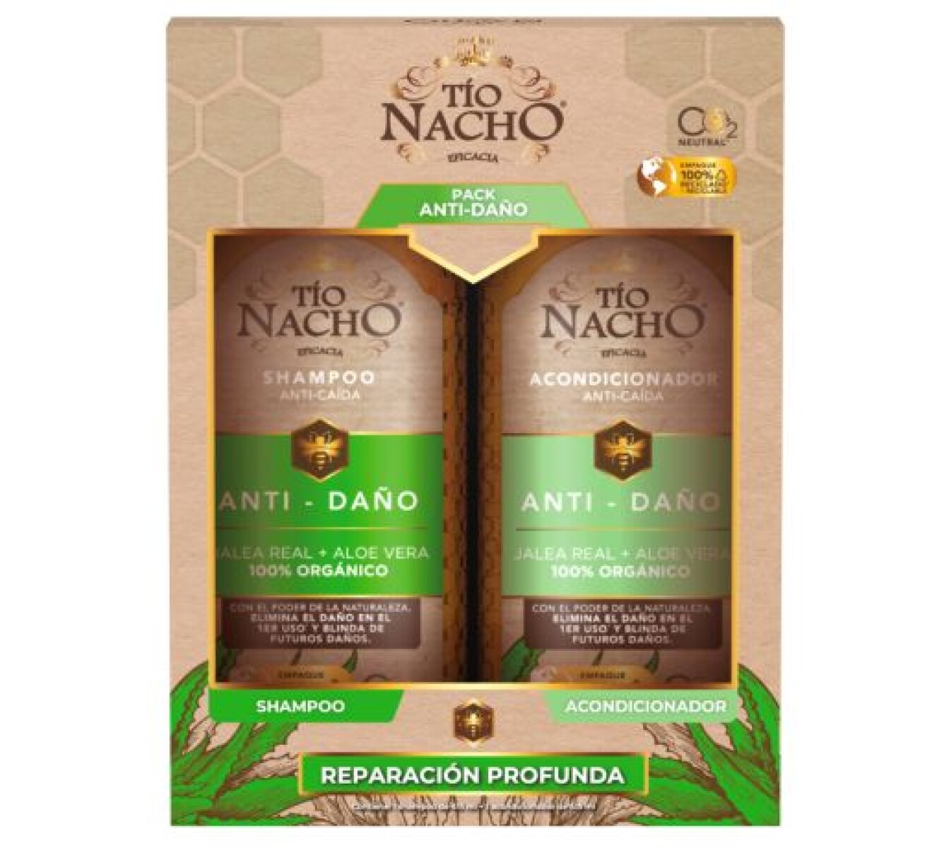Tío Nacho Pack Anti Daño Shampoo 415ml + Acondicionador 415ml – Cabello Fuerte y Saludable