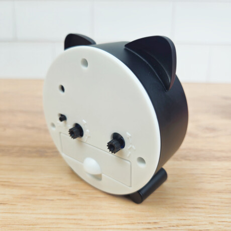 Reloj de escritorio con orejitas de gato Negro