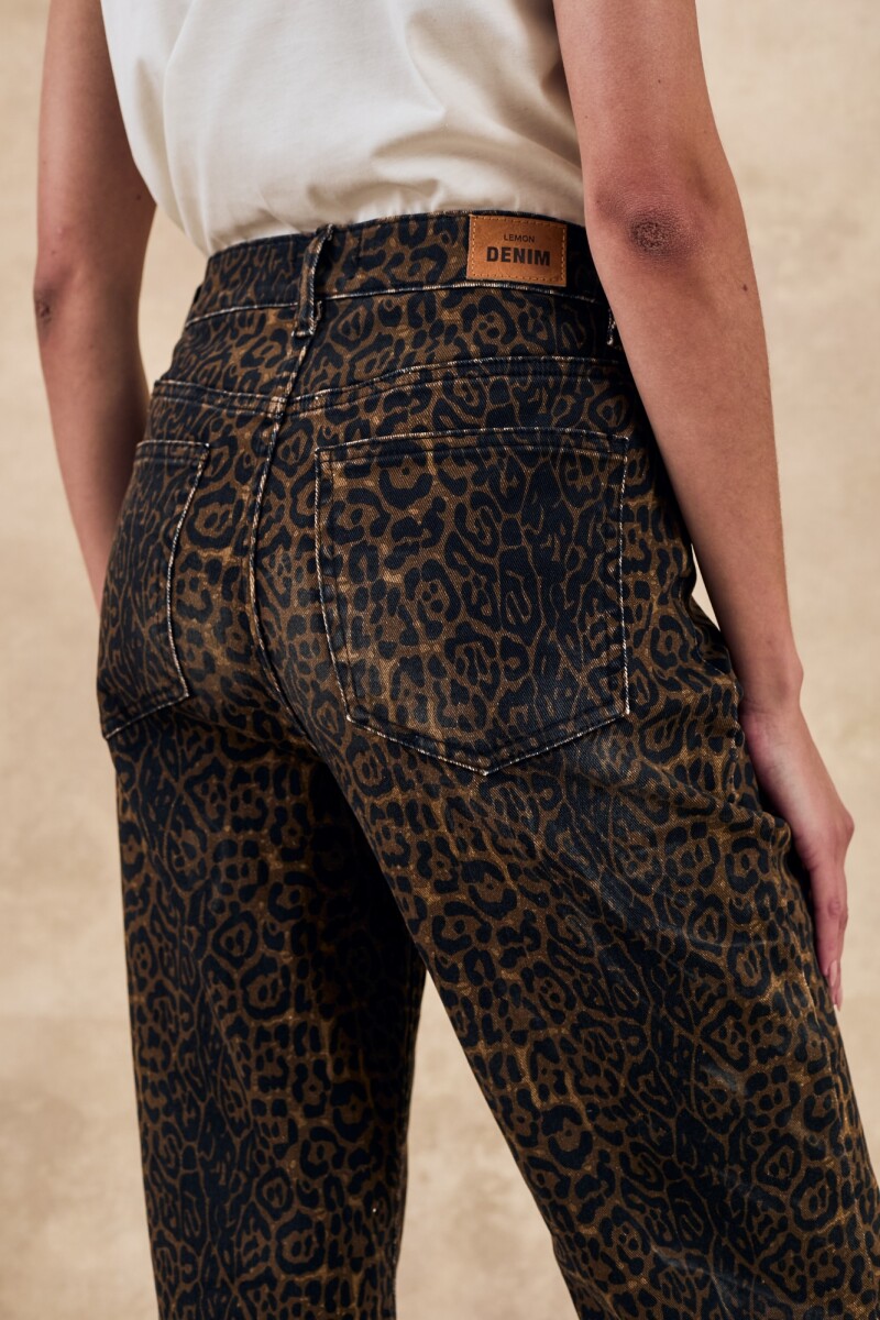 Jean Recto Animal Print Multi
