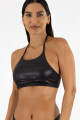Top halter print texturado Negro engomado