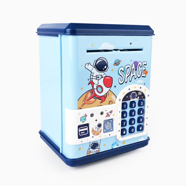 Alcancía Infantil Caja Fuerte Juguete Con Sonido Luces Atrix Variante Color Azul