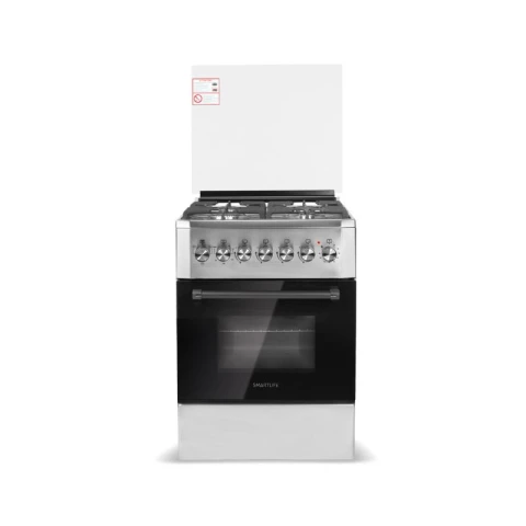COCINA SMARTLIFE COMBINADA 4H CON GRILL - 57X57 Acero