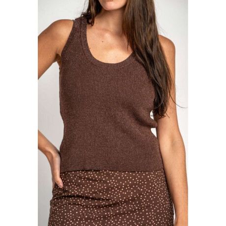 Top Tejido Lurex Chocolate