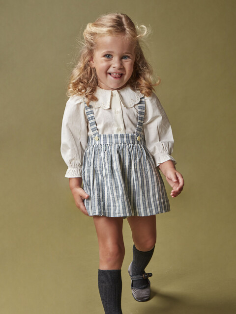 Blusa Cuello Ondas Blanco Roto