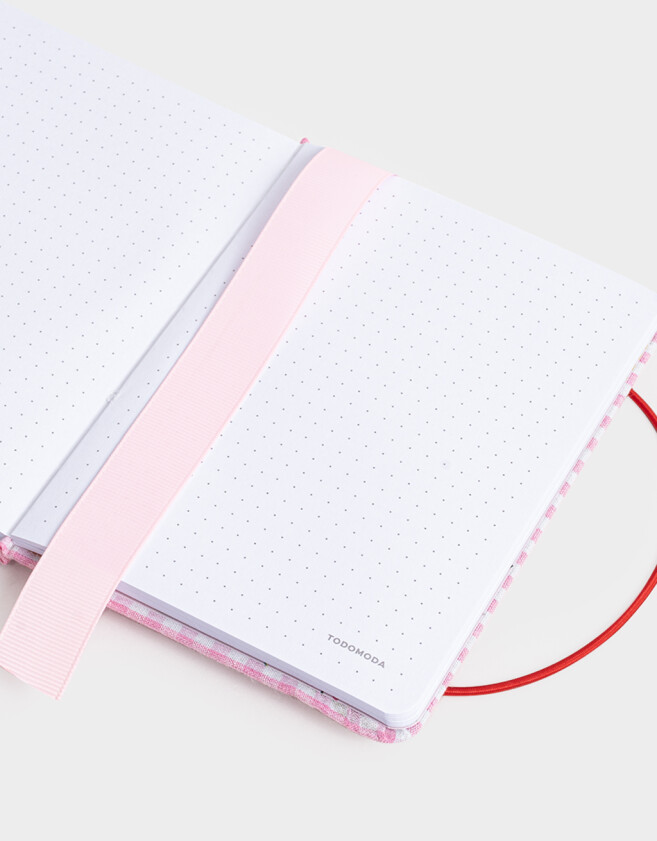 Anotadores Cuadernos y Memos Cuaderno A6 Bordado - Rosa Claro