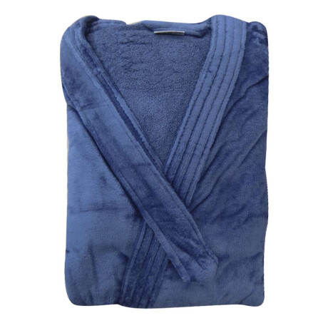 Bata Baño Dohler Velour 100% Algodón Talle P al XXG Azul Piedra