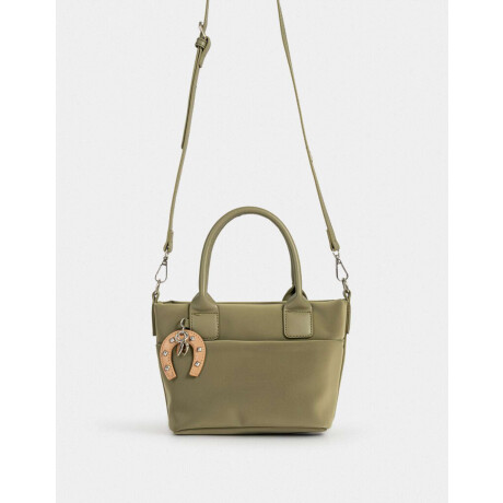 Cartera Mini City Con Charm Verde Oliva