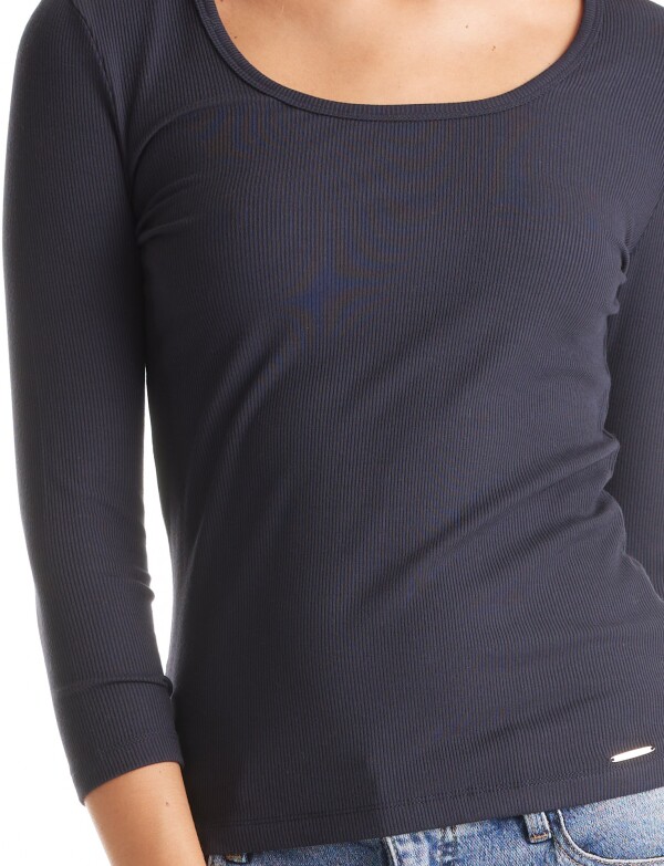 Remera Basica Ribs MARINO