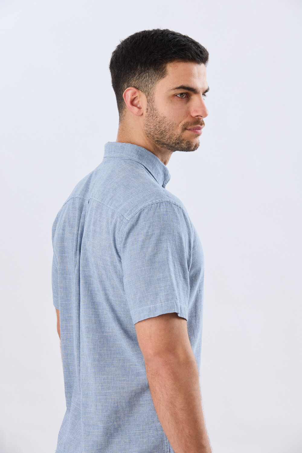 CAMISA CUADROS DE LINO Denim