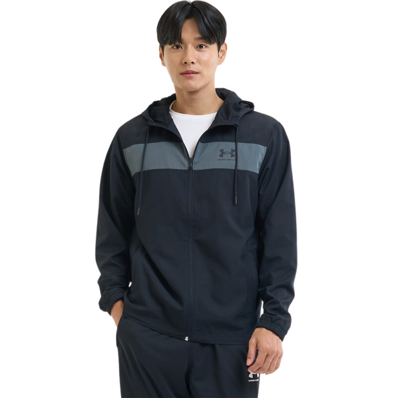UA SPORTSTYLE WINDBREAKER-GRY BLK-001