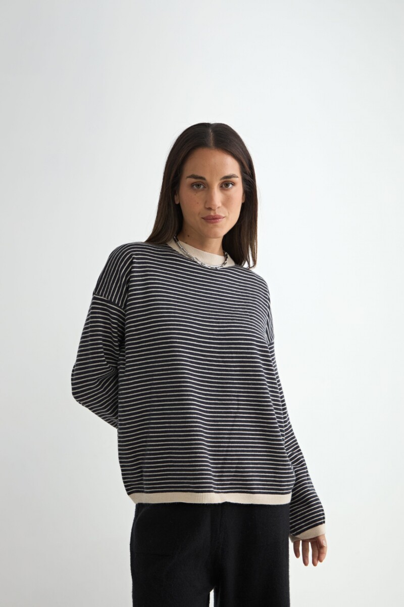 BUZO RAYADO ORTIGA - BEIGE 