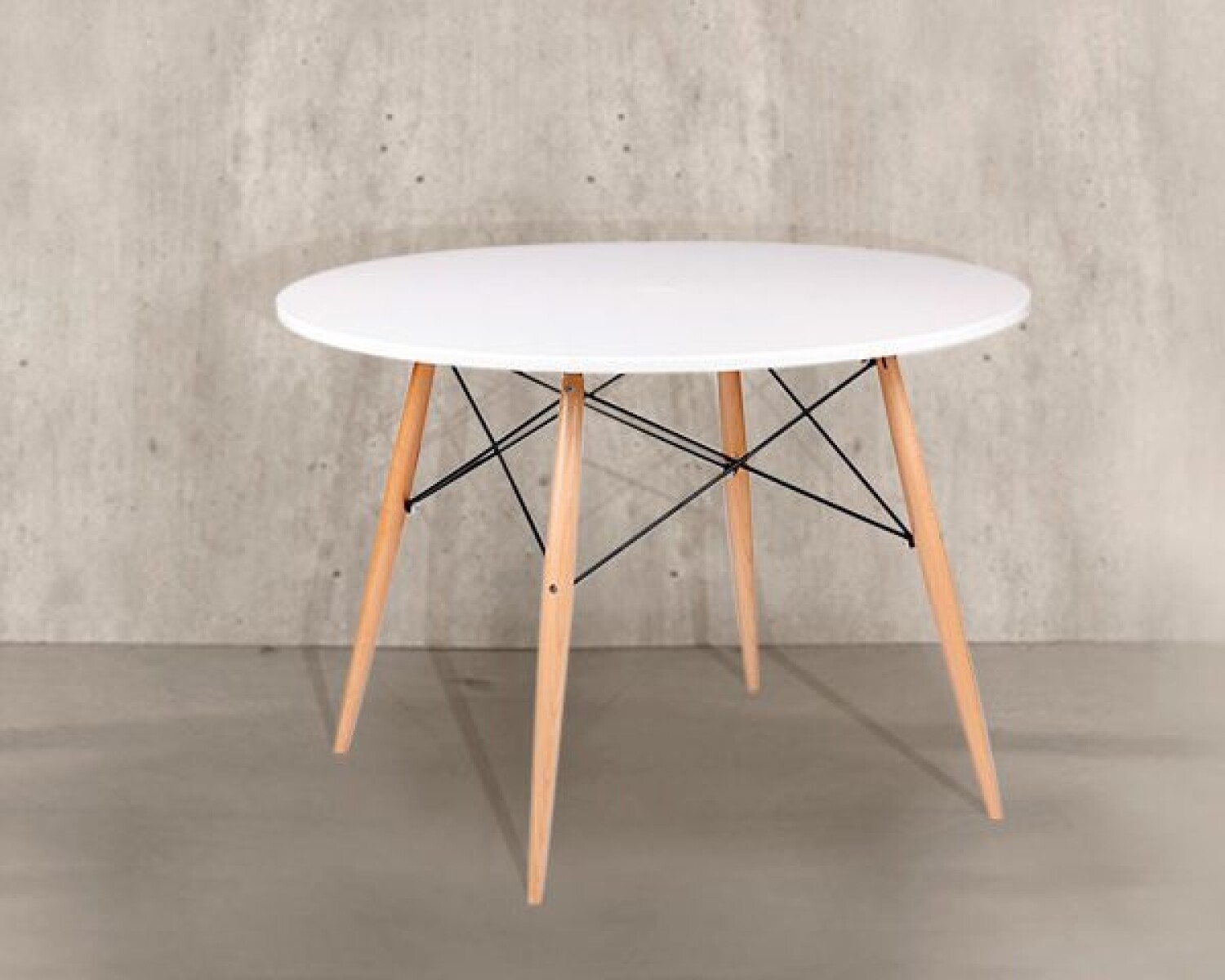 Mesa Comedor Eames Redonda Laqueada 100Cm Premium Calidad - Blanco 1 