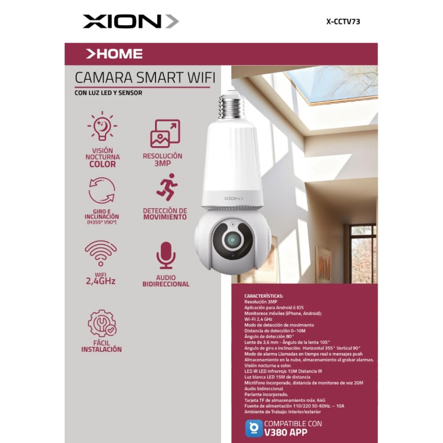 Cámara de Seguridad Smart Luz LED/Sensor Cámara de Seguridad Smart Luz LED/Sensor