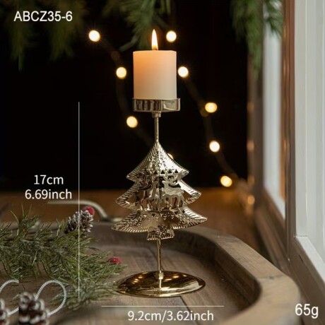 Porta Vela Candelabro Navideño Árbol