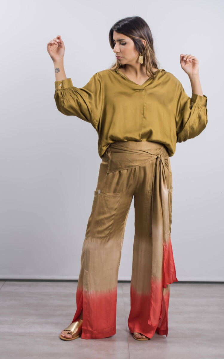 PANTALON ESPINO - OLIVA Y CHAMPAGNE 