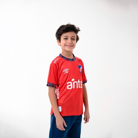 Camiseta Away 1 2023 Nacional Junior Skuba, Rojo, Azul Marino