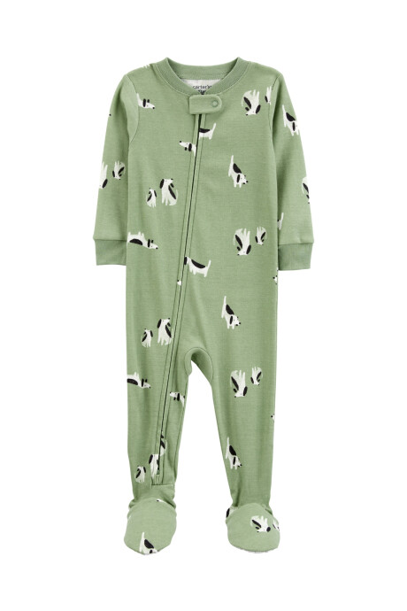 Pijama uno pieza de algodón, con pie, diseño perros Sin color