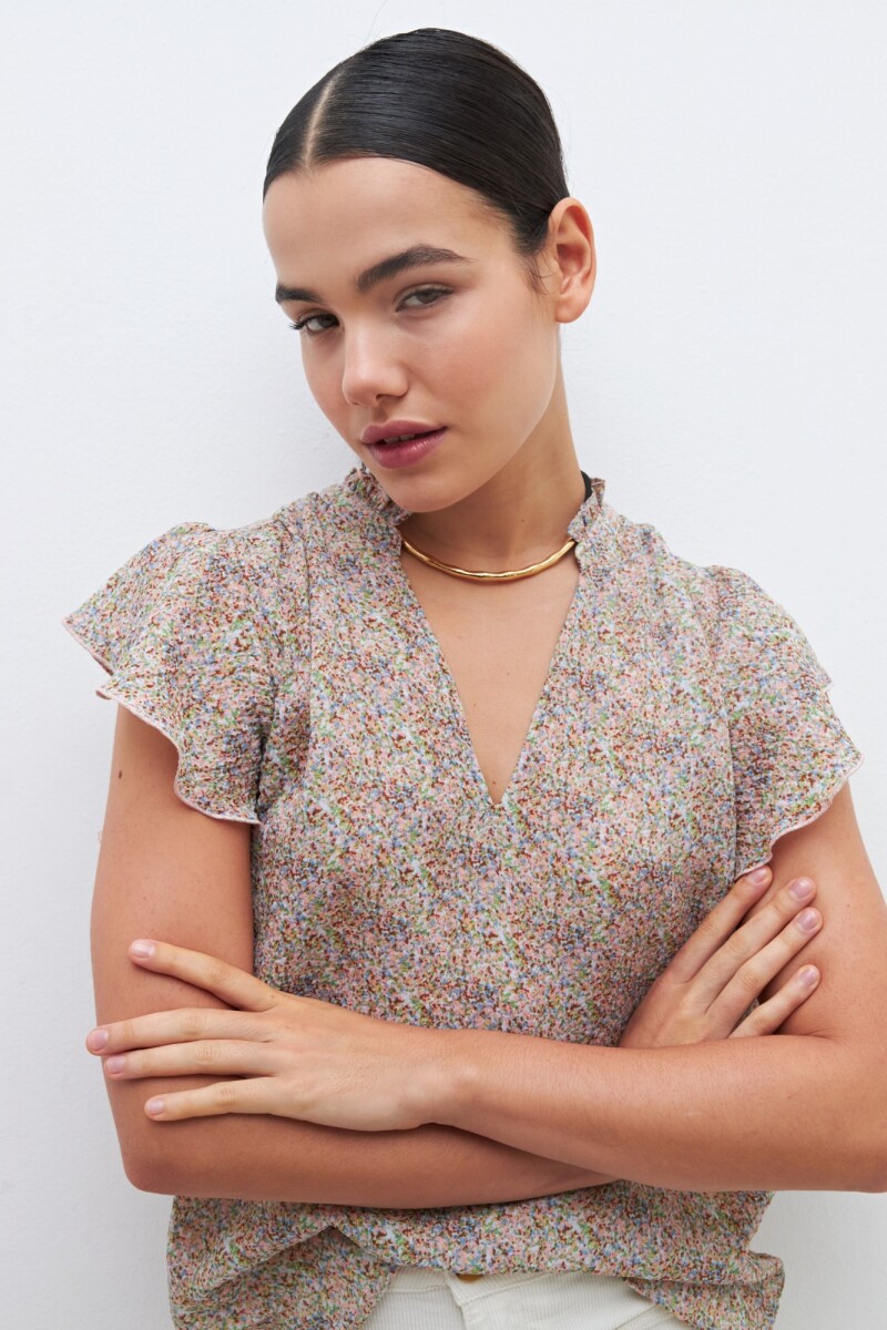 Blusa estampada multicolor