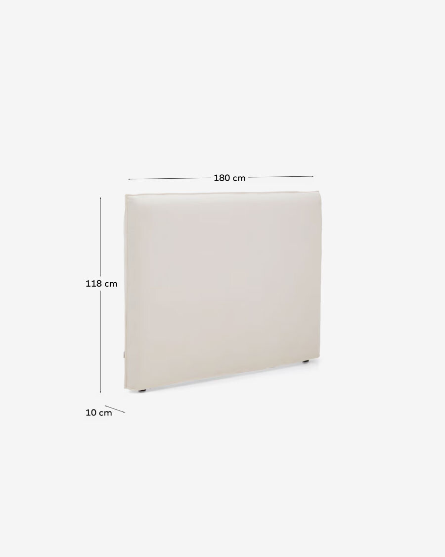 Cabecero desenfundable Jaira de chenilla blanco para cama de hasta 160 cm FSC Mix Credit Cabecero desenfundable Jaira de chenilla blanco para cama de hasta 160 cm FSC Mix Credit