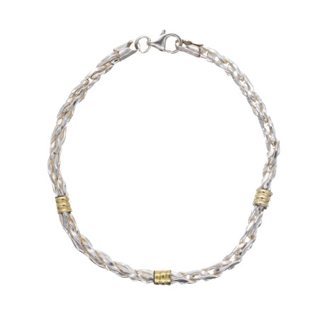 Pulsera de Plata 925 y double de 18 ktes Pulsera de Plata 925 y double de 18 ktes