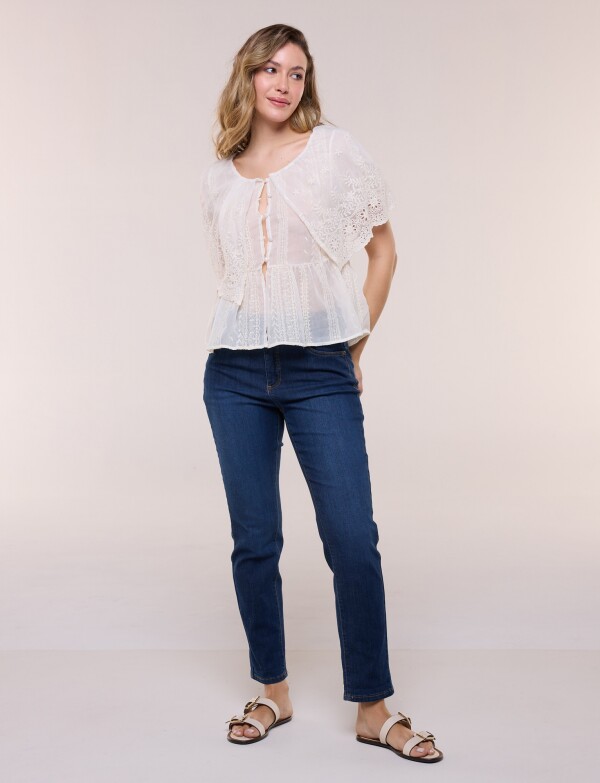 Blusa Puntilla BEIGE CLARO