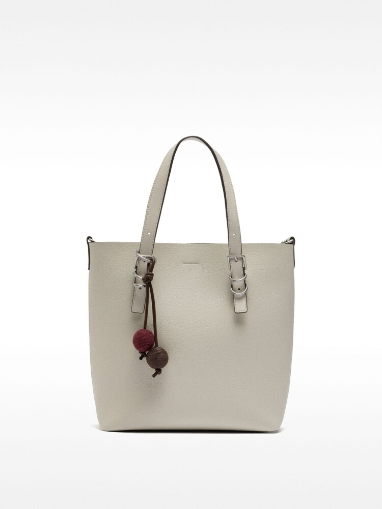Bolso Tote Con Penduro crudo