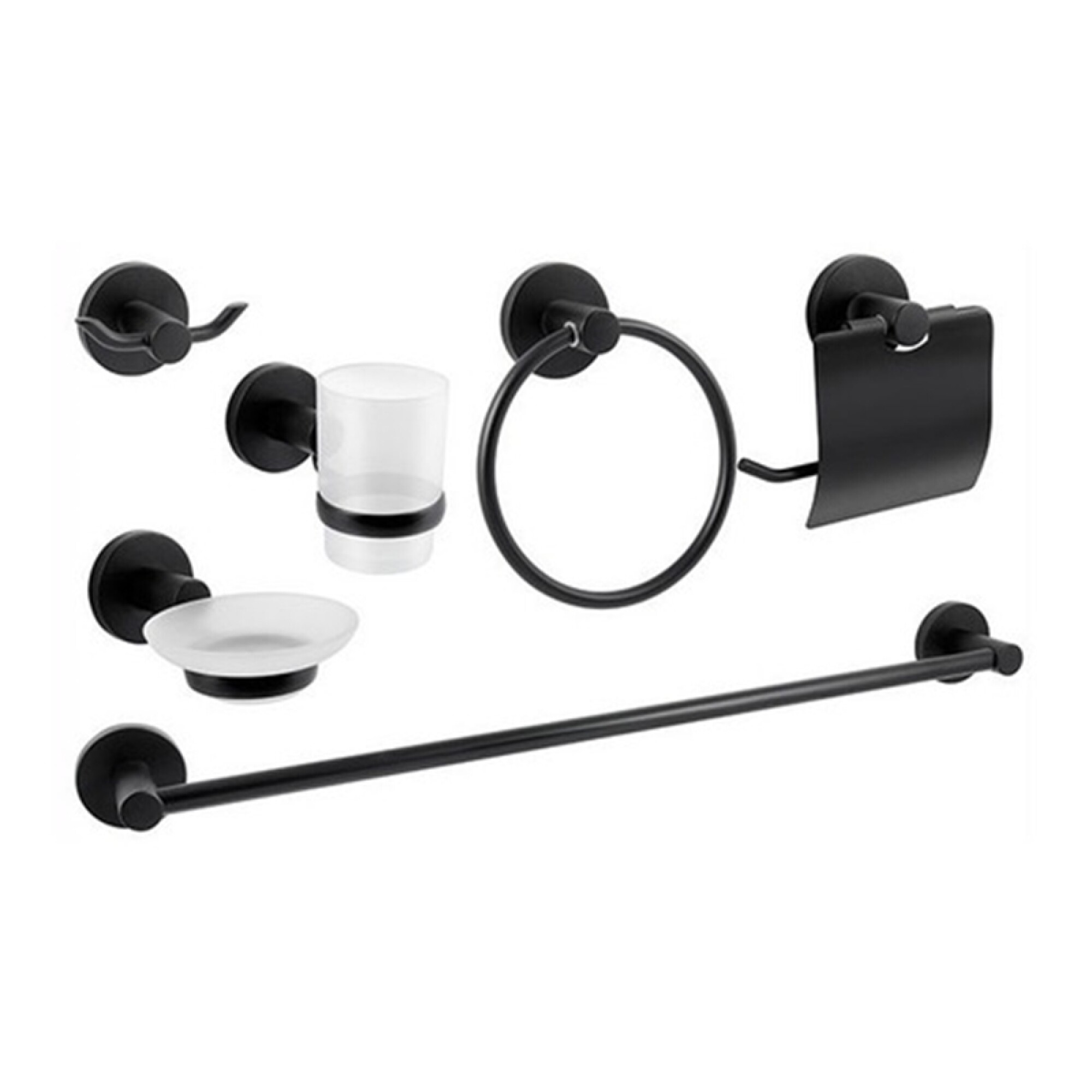 Set de 3 accesorios para baño Zonana negro