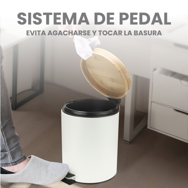 Cesto de basura 5 Litros Residuos Papelera Extraíble Acero Inoxidable Blanco CB001 Cesto de basura 5 Litros Residuos Papelera Extraíble Acero Inoxidable Blanco CB001
