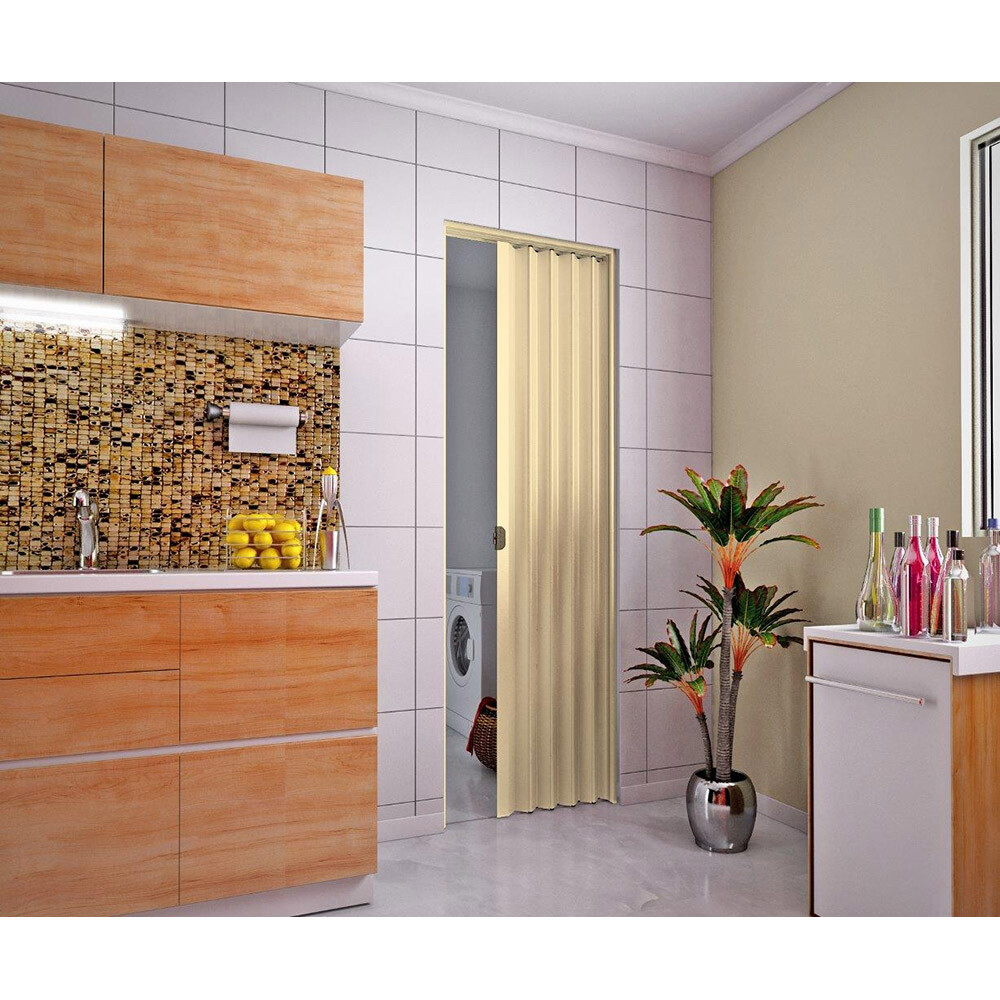PUERTA PLEGABLE PVC COLOR ARENA 80x210 CM Puerta Plegable Pvc Color Arena 80x210 Cm