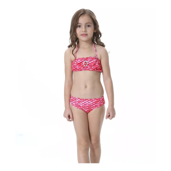 Traje De Baño Niña 3 Piezas Sirena Playa Piscina Cosplay Variante Color Rosa Talle 110
