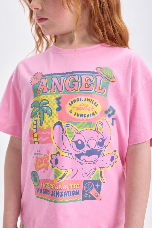 Remera manga corta Stitch Rosa