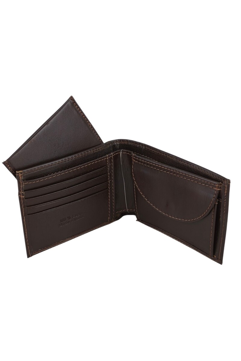 Billetera grande con tarjetero extraible Marron