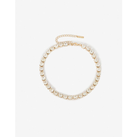 Collar Corto Strass Dorado