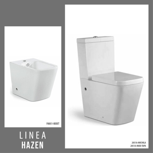 Juego De Inodoro, Tapa Cierre Suave, Mochila Y Bidet Con Transferencia, Linea Hazen, Aqualia BLANCO
