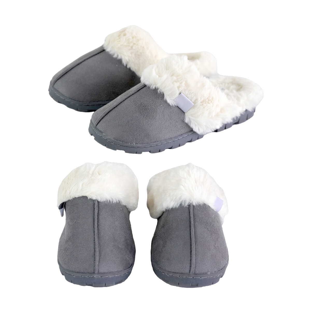 PANTUFLA GAMUZA FORRADO CORDERITO SUELA ALTA 2 TALLES 