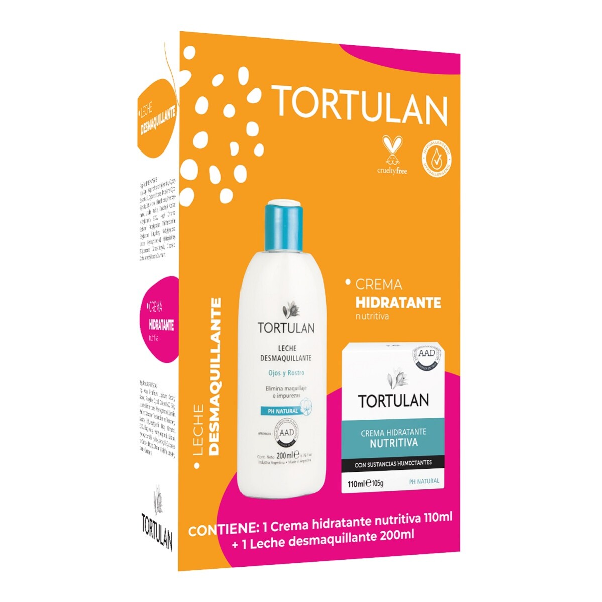 Crema Hidratante Nutritiva + Leche Desmaquillante Tortulan 