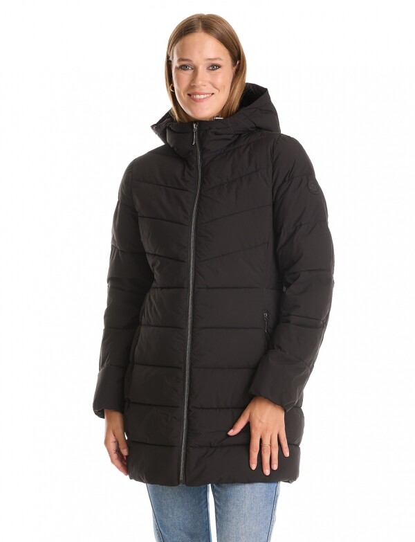 Campera Puffer Capucha NEGRO