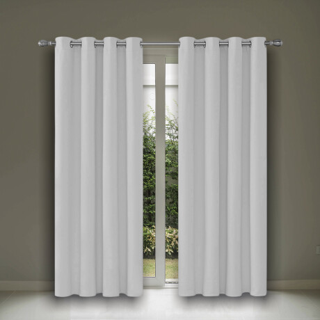 Cortina 100% Blackout 2 Paños Lumax Textura Lino 140x220cm Blanco